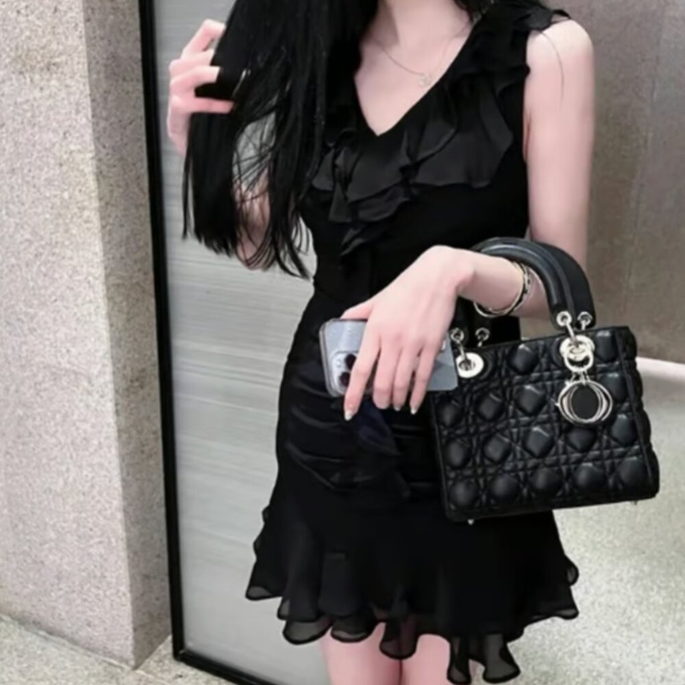 Black Silk Mini Dress